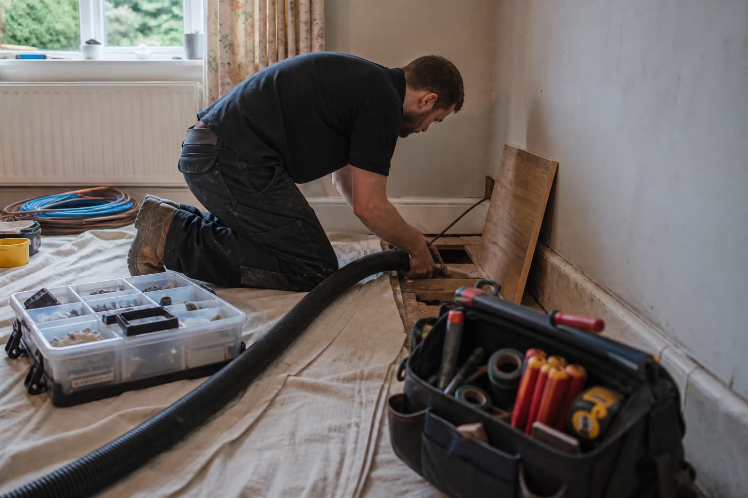 Close electrical detail relevant to how disruptive is rewiring a house?