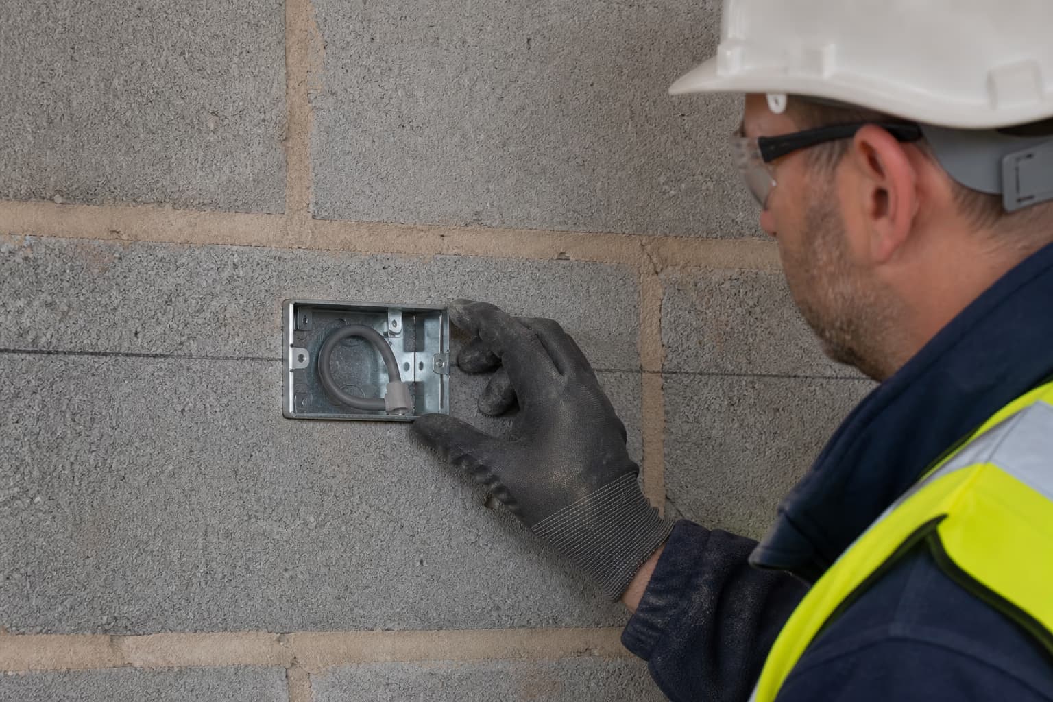 Close electrical detail relevant to electrical design checklist for a new-build home