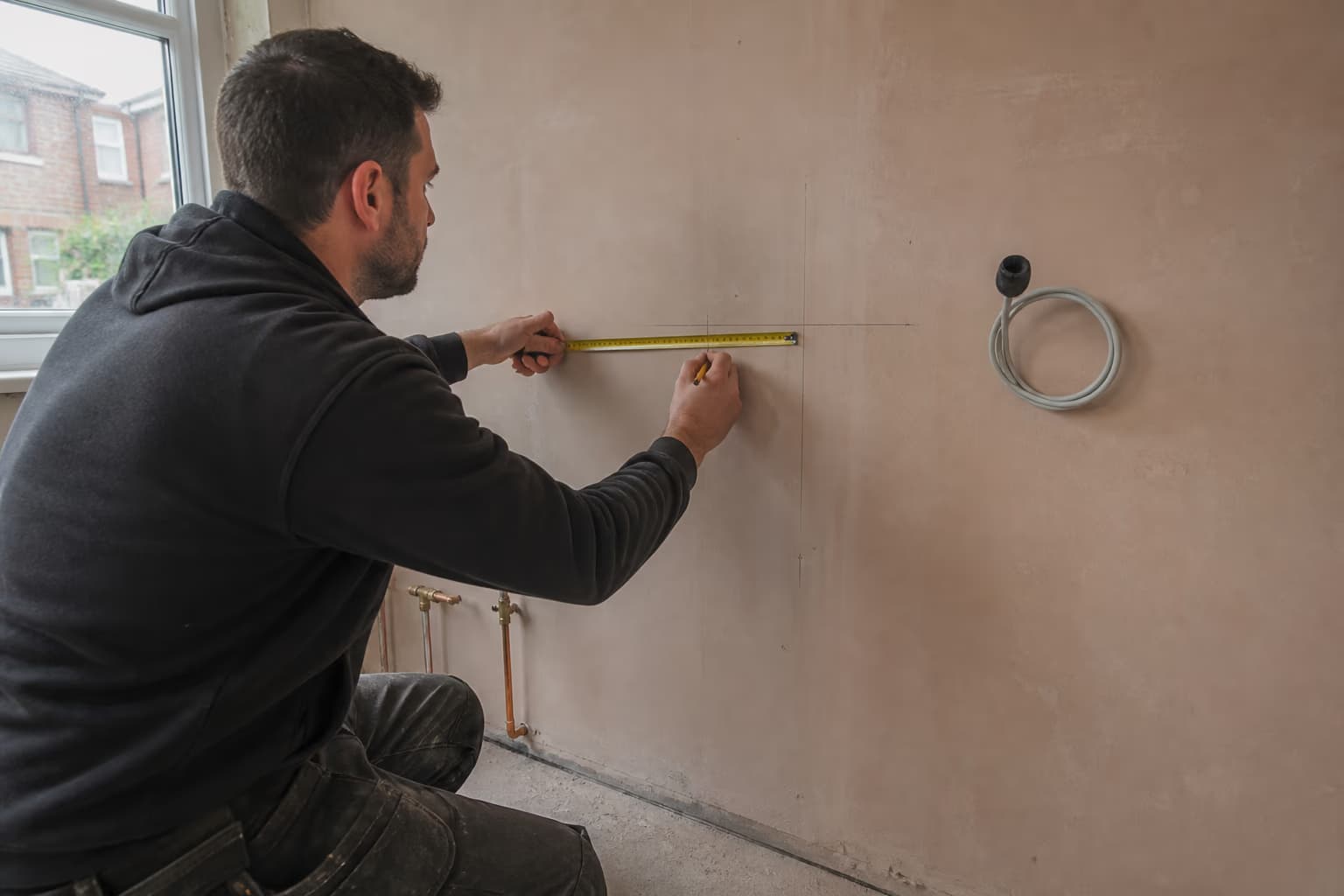 Close electrical detail relevant to planning a complete new electrical installation